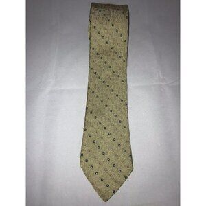 VTG Nowells Gold Black Polka Dots 100% Silk Men's Classic Neck Tie